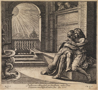 TvB G 5074
<br/>
De koning ontdekt dat rebecca de vrouw is van Isaac
<br/>
<em>Chaperon, Nicolas (1612-1656)</em>